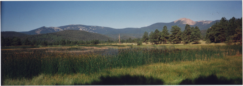 Panoramic View of Baldy from a Meadow