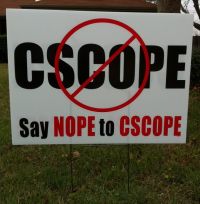 CSCOPE Protest Sign