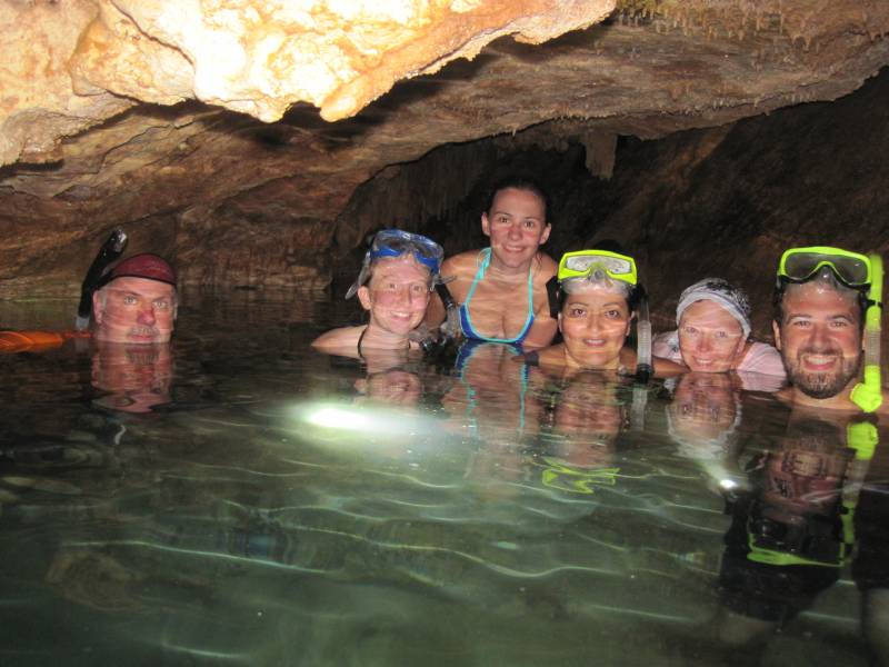 Group Snorkeling in Cave