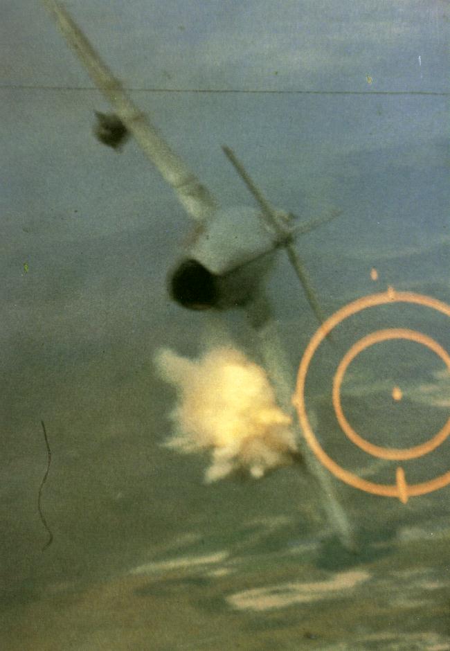 MiG-17 being shot by F-105