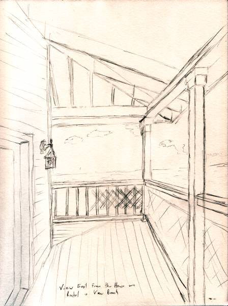 Sketch - Eastern View from House Where We Stayed